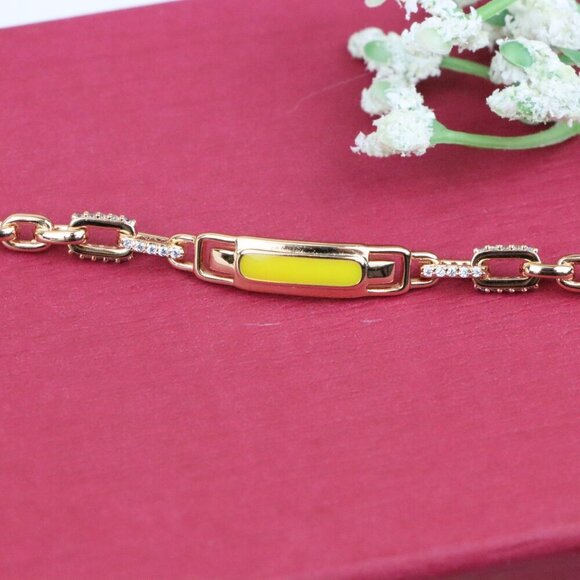 Elegant Rose Gold Bracelet with Yellow Accent, XPBL0701 - Picture 1 of 12